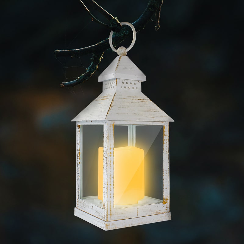 Lanterne LED Eaxus Avec Effet Flamme Réaliste - 12 LEDs Blanc Chaud - Déco Intérieur/Extérieur - Piles AAA
